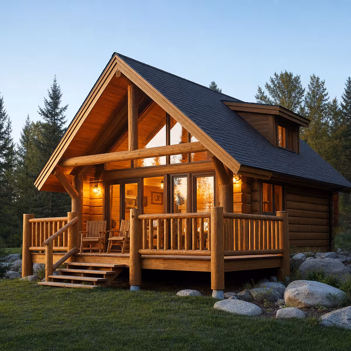 Construcții lemn (cabane, case)